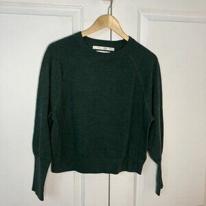 Max Studio Extra Fine Merino Wool Cropped Sweater Womens S Green Knit